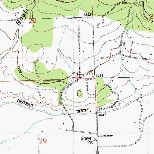 Topographic Map of 15N21W20DDDC01 Well, MT