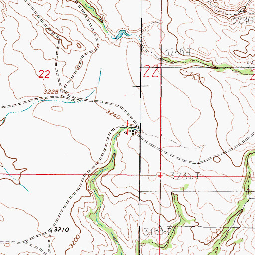 Topographic Map of 15N47E22DDBA01 Well, MT