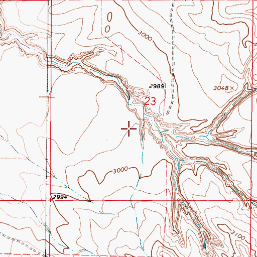 Topographic Map of 15N46E23CADB01 Well, MT