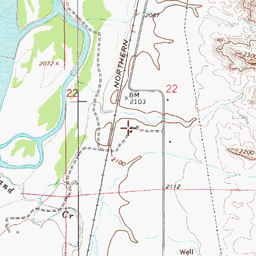 Topographic Map of 15N55E22CACA01 Well, MT