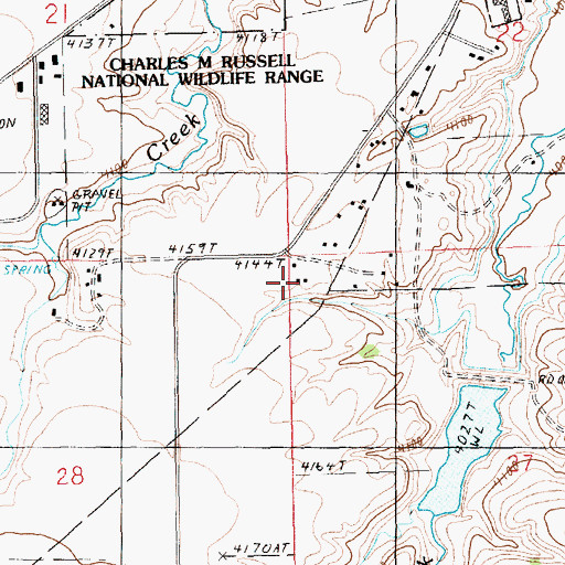 Topographic Map of 15N18E27BBBB01 Well, MT