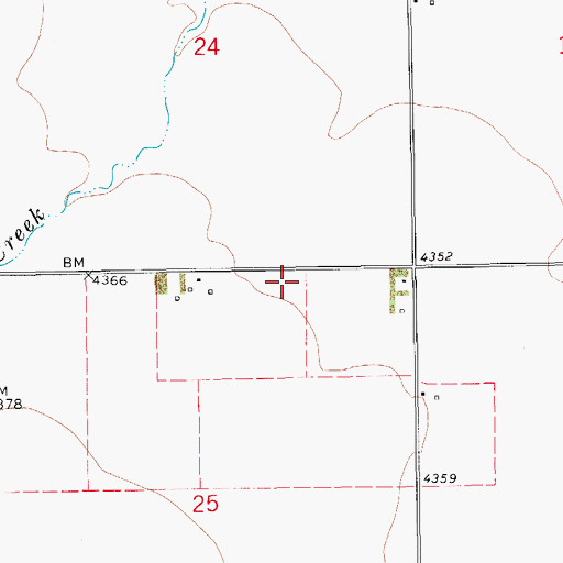 Topographic Map of 15N13E25ABA_01 Well, MT