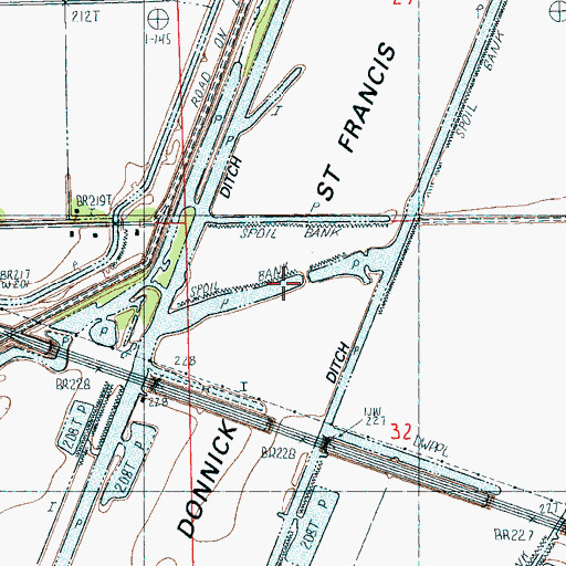 Topographic Map of Ditch Number 10, AR