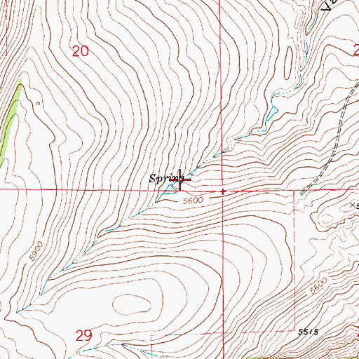 Topographic Map of 15N11E20DD__01 Spring, MT