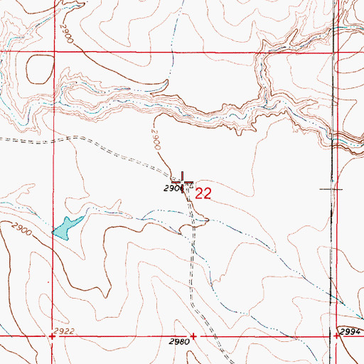 Topographic Map of 15N46E22BDDD01 Well, MT