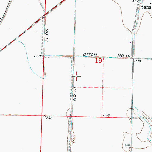 Topographic Map of Ditch Number 10, AR