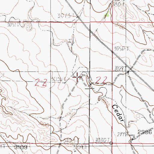 Topographic Map of 15N48E22ADCC01 Well, MT