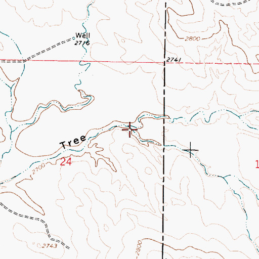 Topographic Map of 15N44E24BCBC01 Well, MT