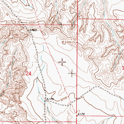 Topographic Map of 15N46E24AD__01 Well, MT