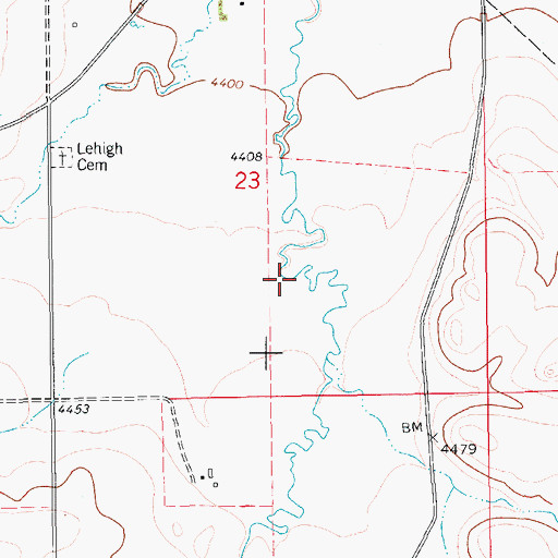 Topographic Map of 15N12E23DB__01 Spring, MT