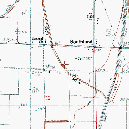 Topographic Map of Ditch Number 10, AR
