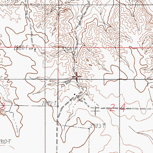 Topographic Map of 15N52E24BBD_02 Well, MT