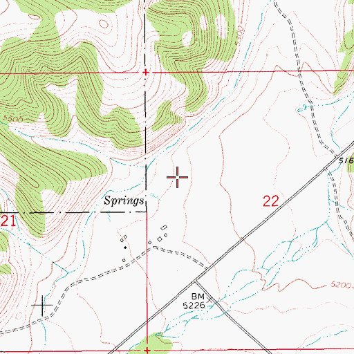 Topographic Map of 15N10E22BC__01 Spring, MT