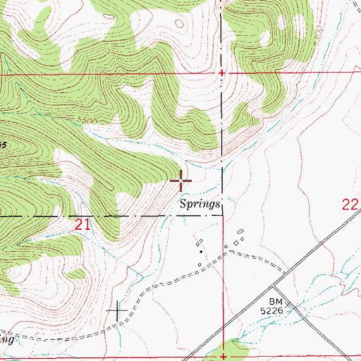 Topographic Map of 15N10E21AD__01 Spring, MT