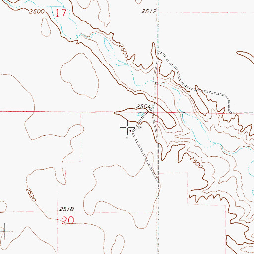 Topographic Map of 15N54E20AACC01 Well, MT