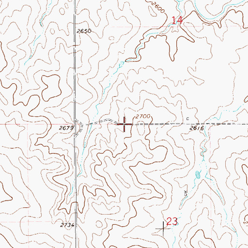 Topographic Map of 15N60E14CCC01_ Well, MT