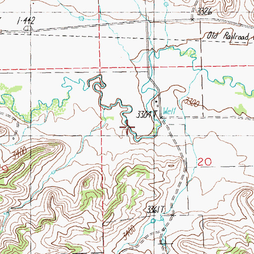 Topographic Map of 15N24E20BDB_01 Well, MT