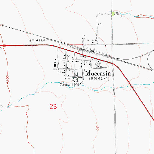 Topographic Map of 15N14E23ACA_01 Well, MT