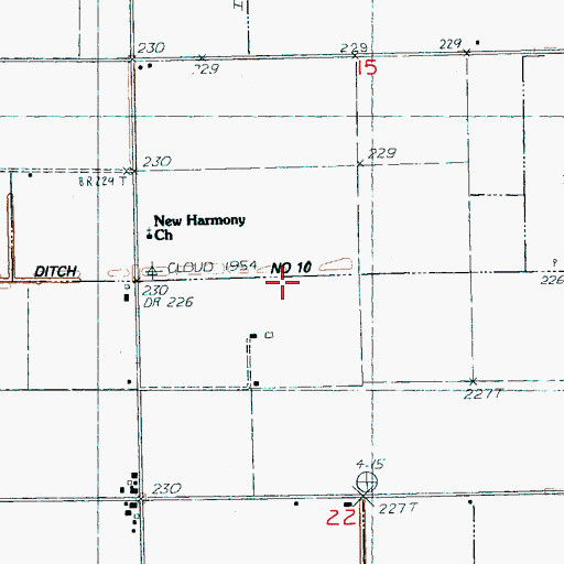 Topographic Map of Ditch Number 10, AR