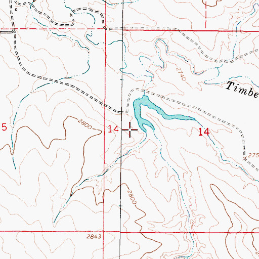 Topographic Map of 15N45E14CBAB01 Well, MT