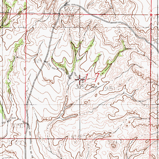 Topographic Map of 15N50E17CAAA01 Well, MT