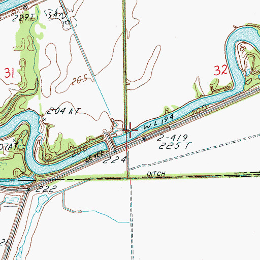 Topographic Map of Ditch Number 109, AR