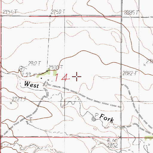Topographic Map of 15N50E14DBAD01 Well, MT