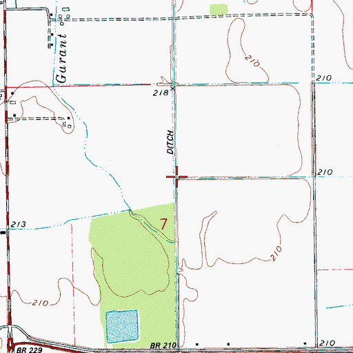 Topographic Map of Ditch Number 11, AR