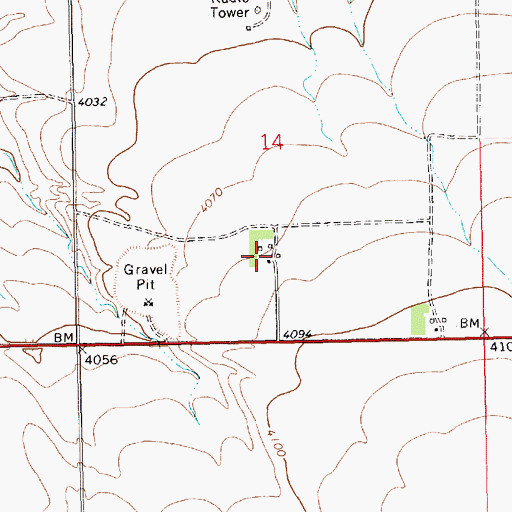 Topographic Map of 15N17E14CDA_01 Well, MT