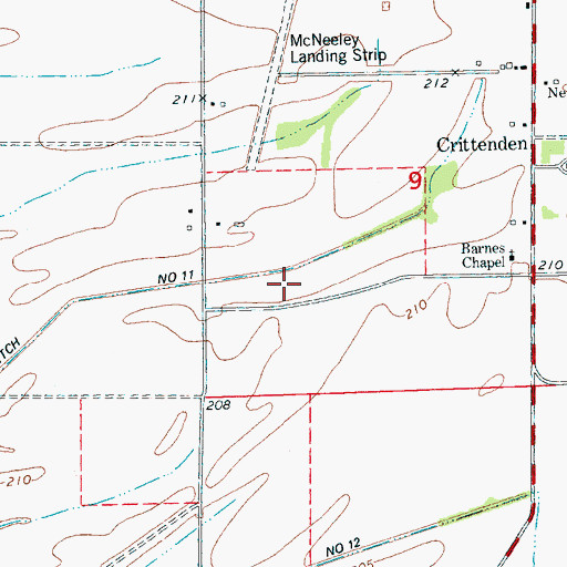 Topographic Map of Ditch Number 11, AR