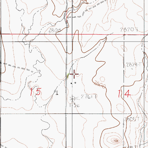 Topographic Map of 15N51E14BBC_01 Well, MT