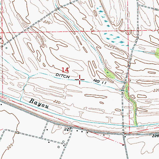 Topographic Map of Ditch Number 11, AR