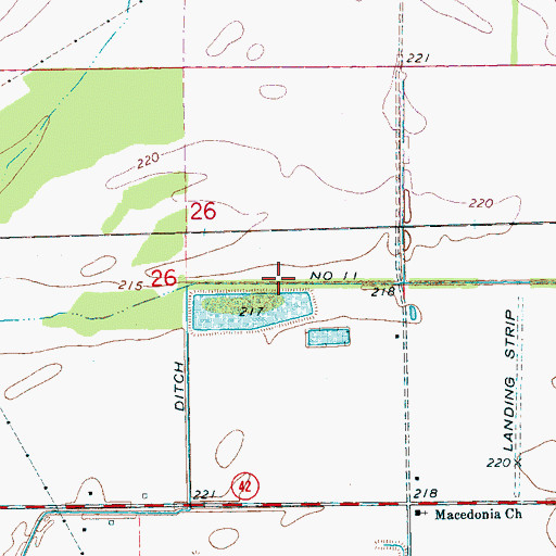 Topographic Map of Ditch Number 11, AR