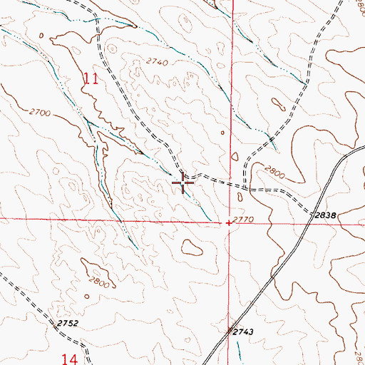 Topographic Map of 15N44E11DDBD01 Well, MT