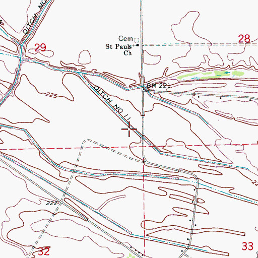 Topographic Map of Ditch Number 11, AR