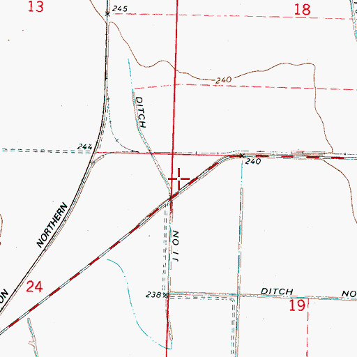 Topographic Map of Ditch Number 11, AR