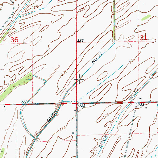 Topographic Map of Ditch Number 11, AR