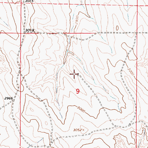 Topographic Map of 15N46E09DBAD01 Well, MT