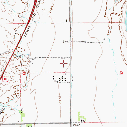 Topographic Map of 15N55E08ACD_01 Well, MT
