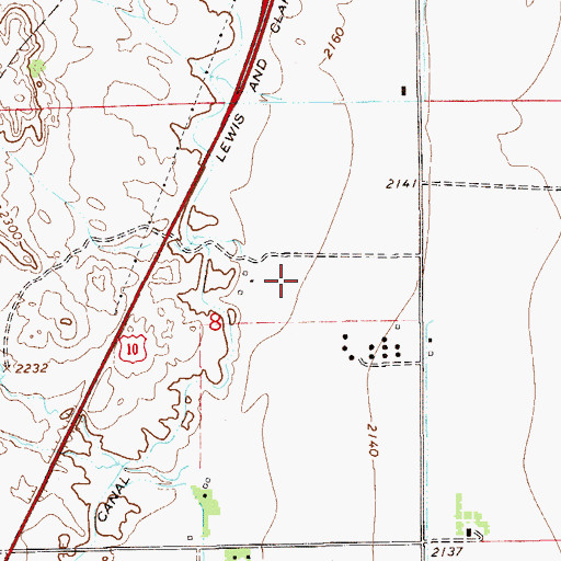 Topographic Map of 15N55E08ABA_01 Well, MT