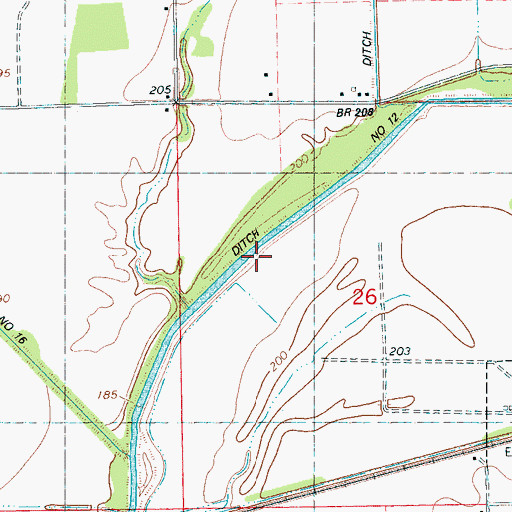 Topographic Map of Ditch Number 12, AR