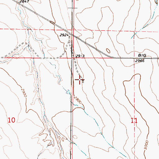 Topographic Map of 15N46E11BBCA01 Well, MT