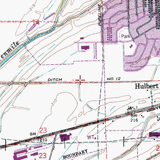 Topographic Map of Ditch Number 12, AR