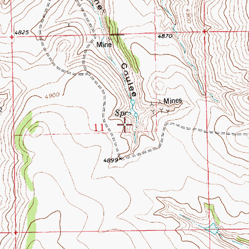 Topographic Map of 15N11E11AC__02 Spring, MT