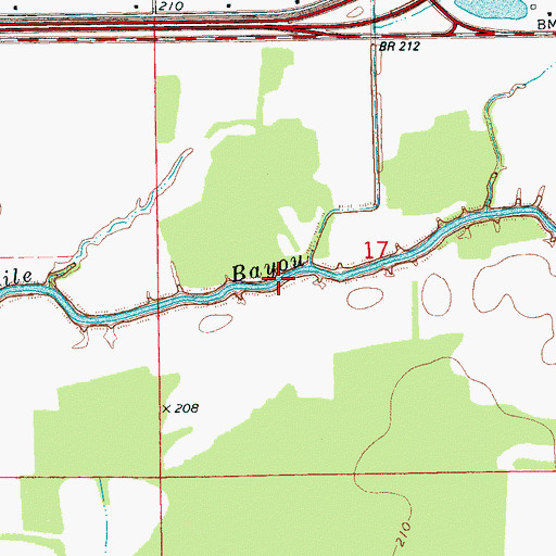 Topographic Map of Ditch Number 12, AR