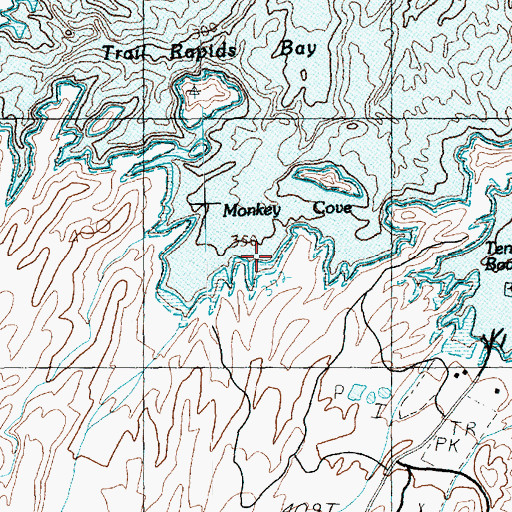 Topographic Map of Monkey Cove, AZ