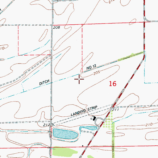 Topographic Map of Ditch Number 12, AR