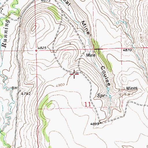 Topographic Map of 15N11E11BA__01 Spring, MT