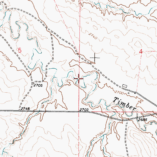 Topographic Map of 15N45E04CBCC01 Well, MT