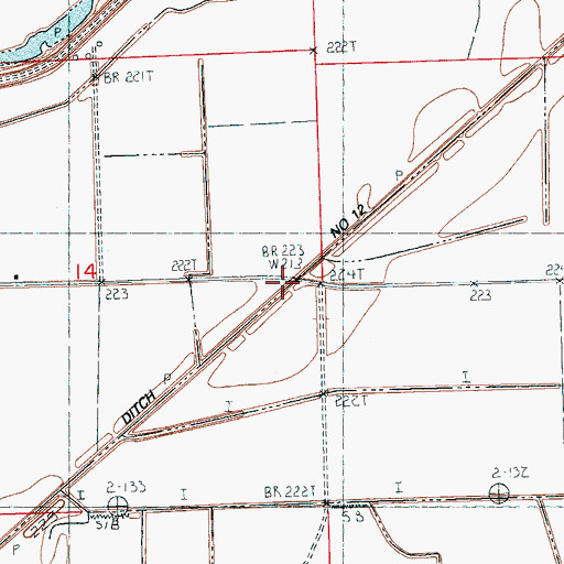 Topographic Map of Ditch Number 12, AR